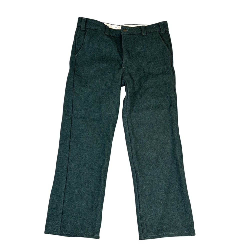 Codet Mens Wool Blend Hunting Pants Green Made in Canada 34x28 214GR Talon Zip